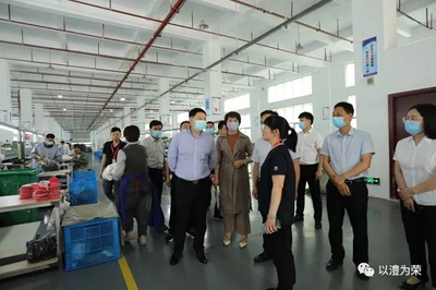 縣領導前往鴻運鞋業招商考察